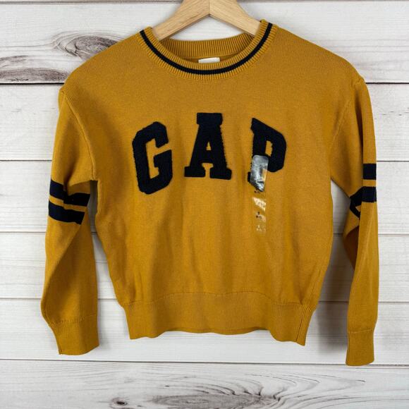 Boys GAP‎ Logo Sweater Yellow NEW Boys Size S 6-7 - Picture 2 of 5